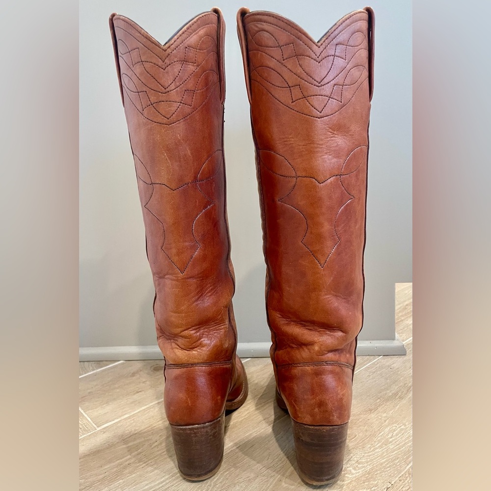FRYE Rare Vintage *Late 60s* Black Label Horse Stitched Campus Boots, Brown, 6 - Picture 8 of 15